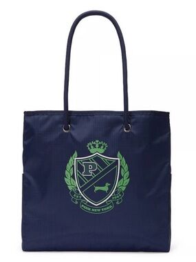 VICTORIAS SECRET PINK REVERSIBLE TOTE BAG in NAVY & GREEN